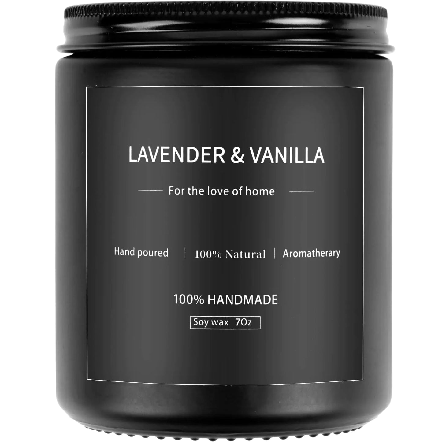 Scented Candles Black for Men Lavender & Vanilla Jar Candles Soy Candles for Home Scented Aromatherapy Candles Gifts for Women & Men 7oz